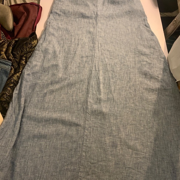 MNG Chambray V-Neck Shift Dress - Small - Picture 2 of 3